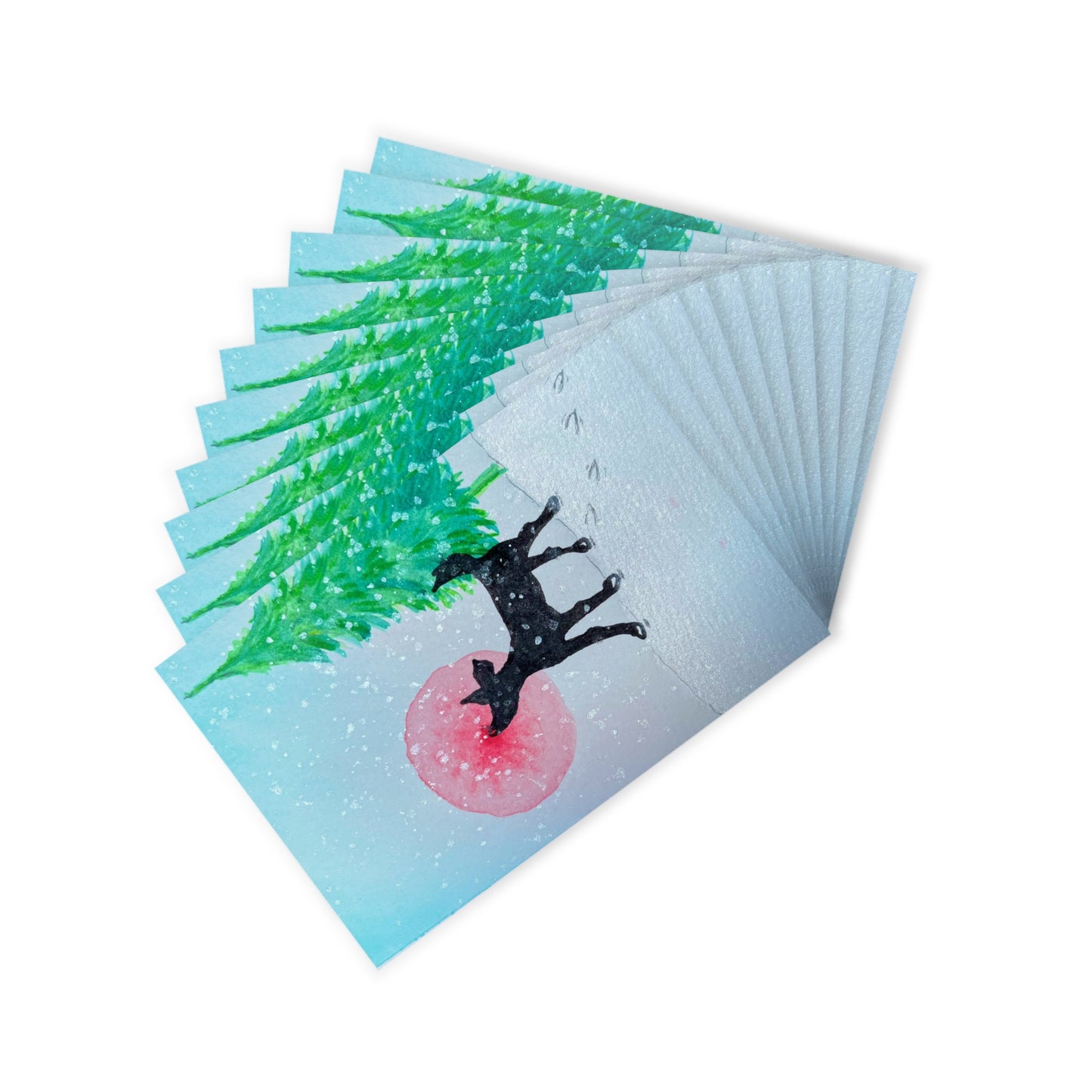 Winter Holiday Postcards - Carte postale reine au nez rouge