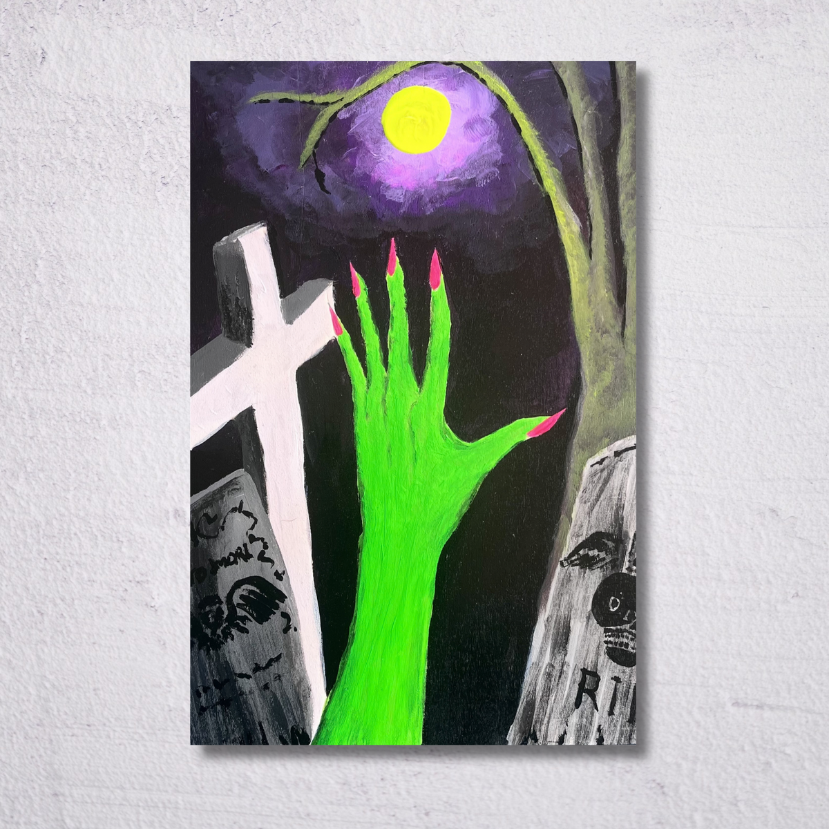 La Sorcière Morte-Vivante - Acrylique sur bois 8''x 11.5''
