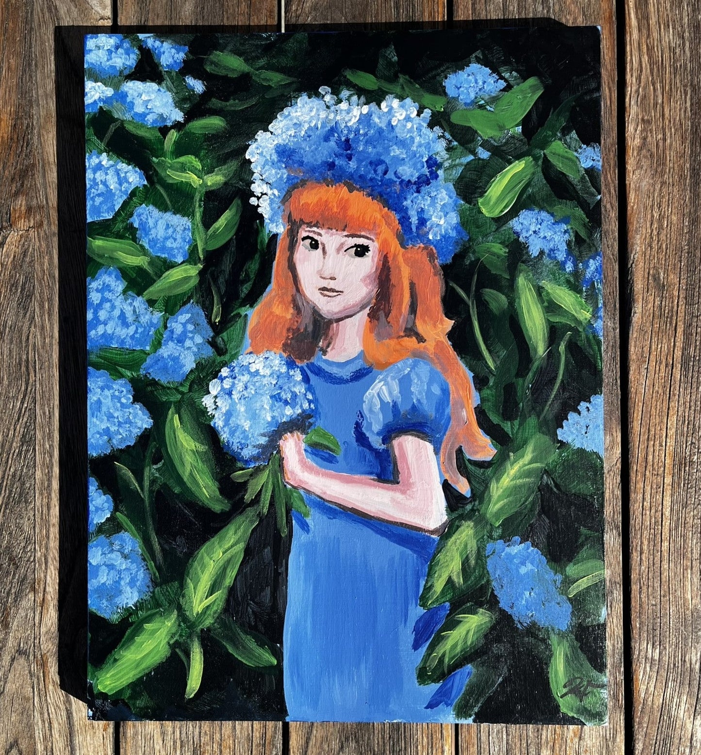 Les Gardiennes du Printemps (2/4) - Acrylique sur bois 12x16