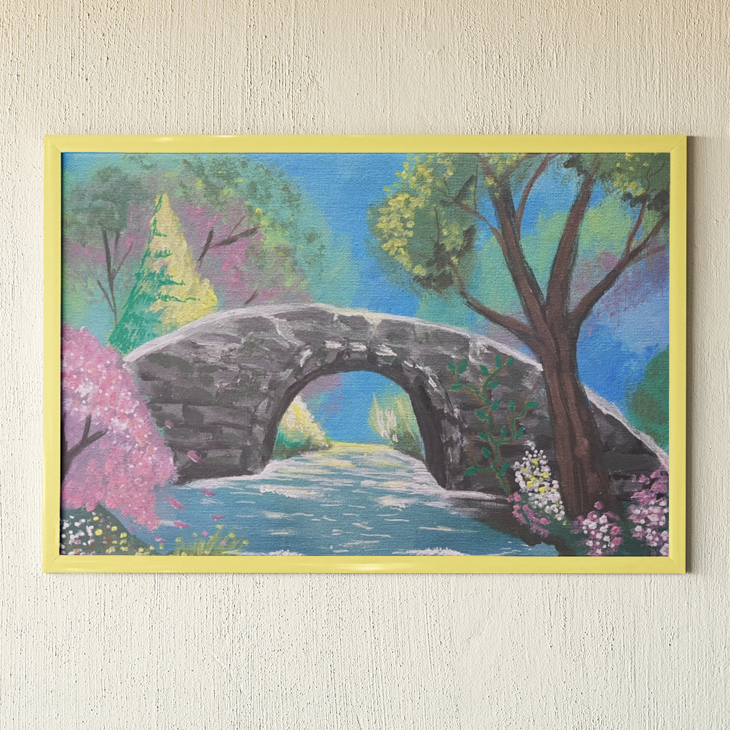 Pont Enchanté - Peinture Acrylique 11 x 14