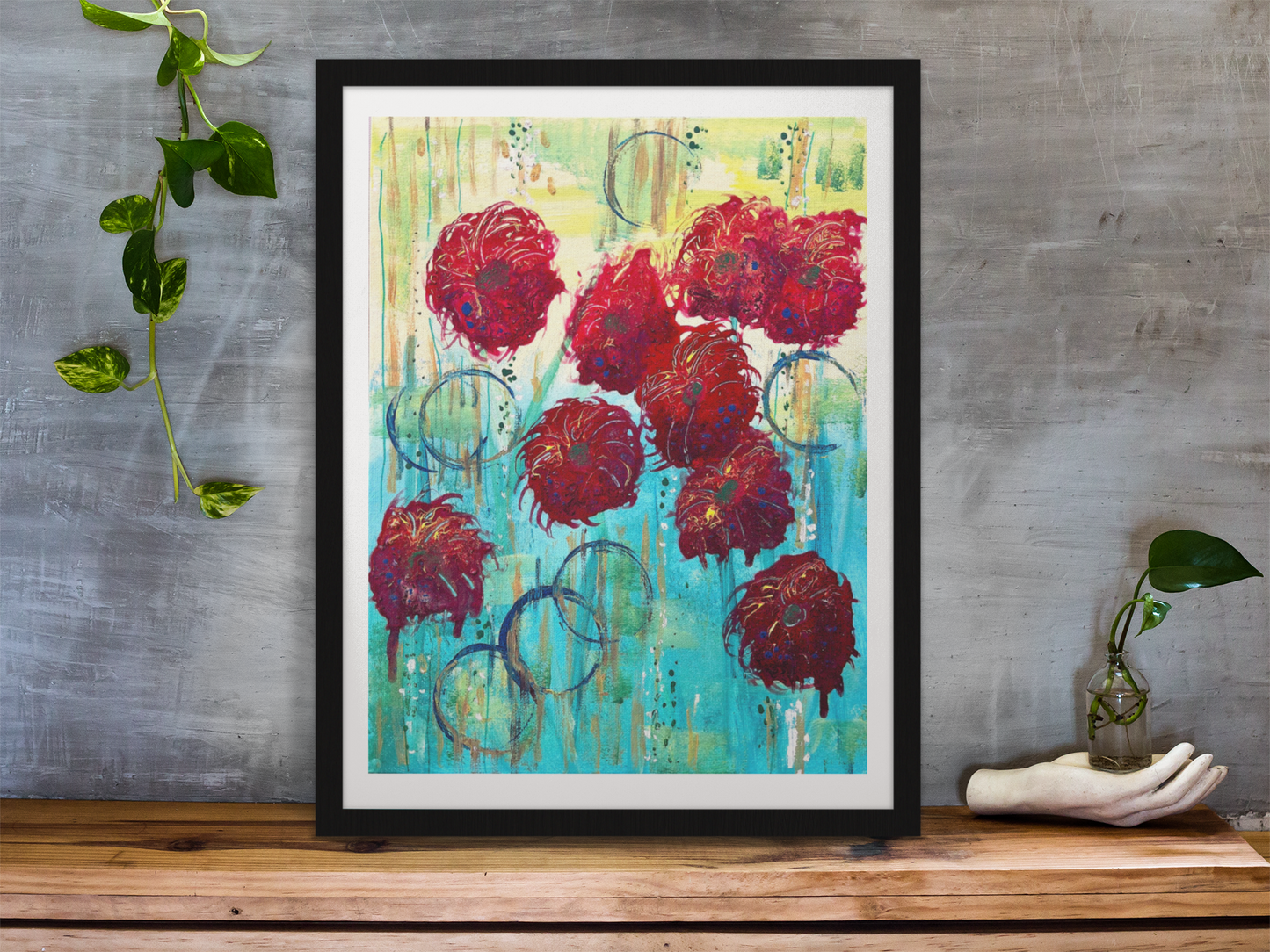 Printemps, Acrylique 11x14 Canevas plat