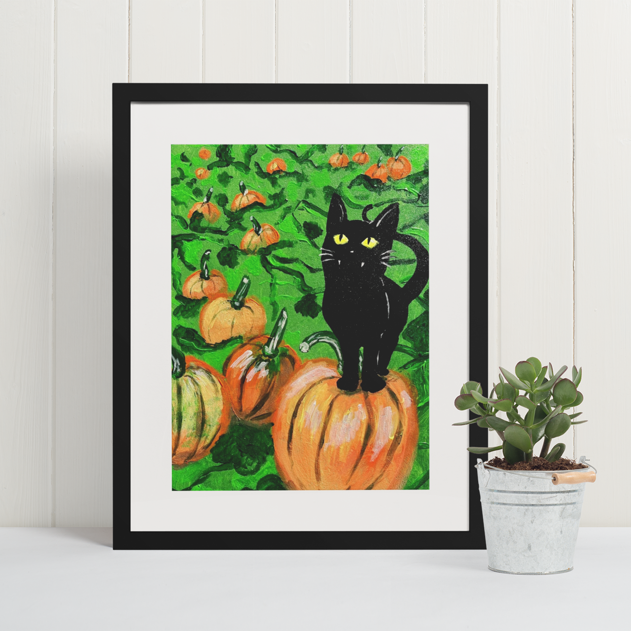 Chat et Citrouilles -Imprimé | Cat and Pumpkin