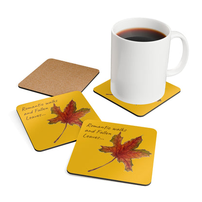 Corkwood Coaster Set - leaves