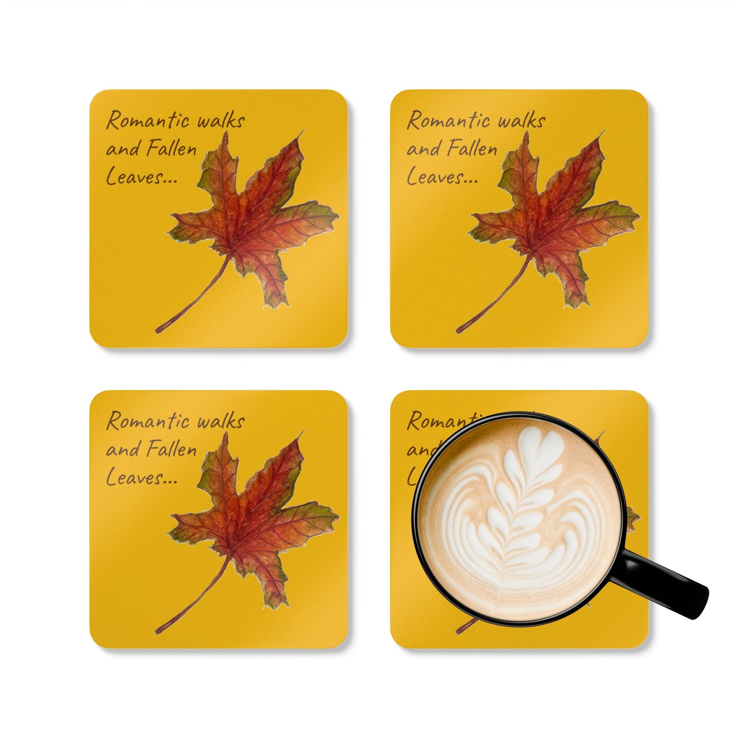 Corkwood Coaster Set - leaves