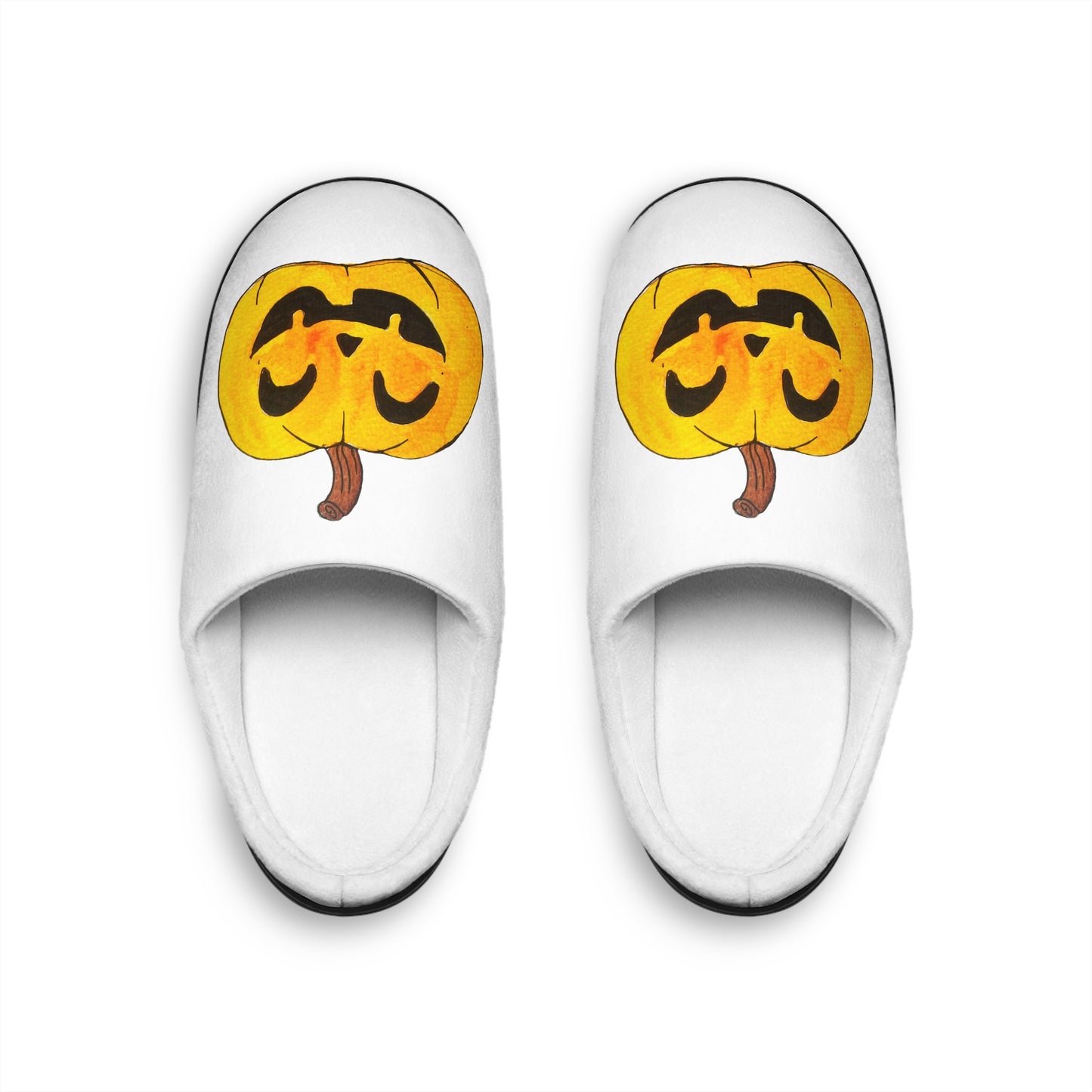 Women's Indoor Slippers - pumpkin face