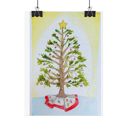 Christmas Tree Rolled Poster - Festive Holiday Decor