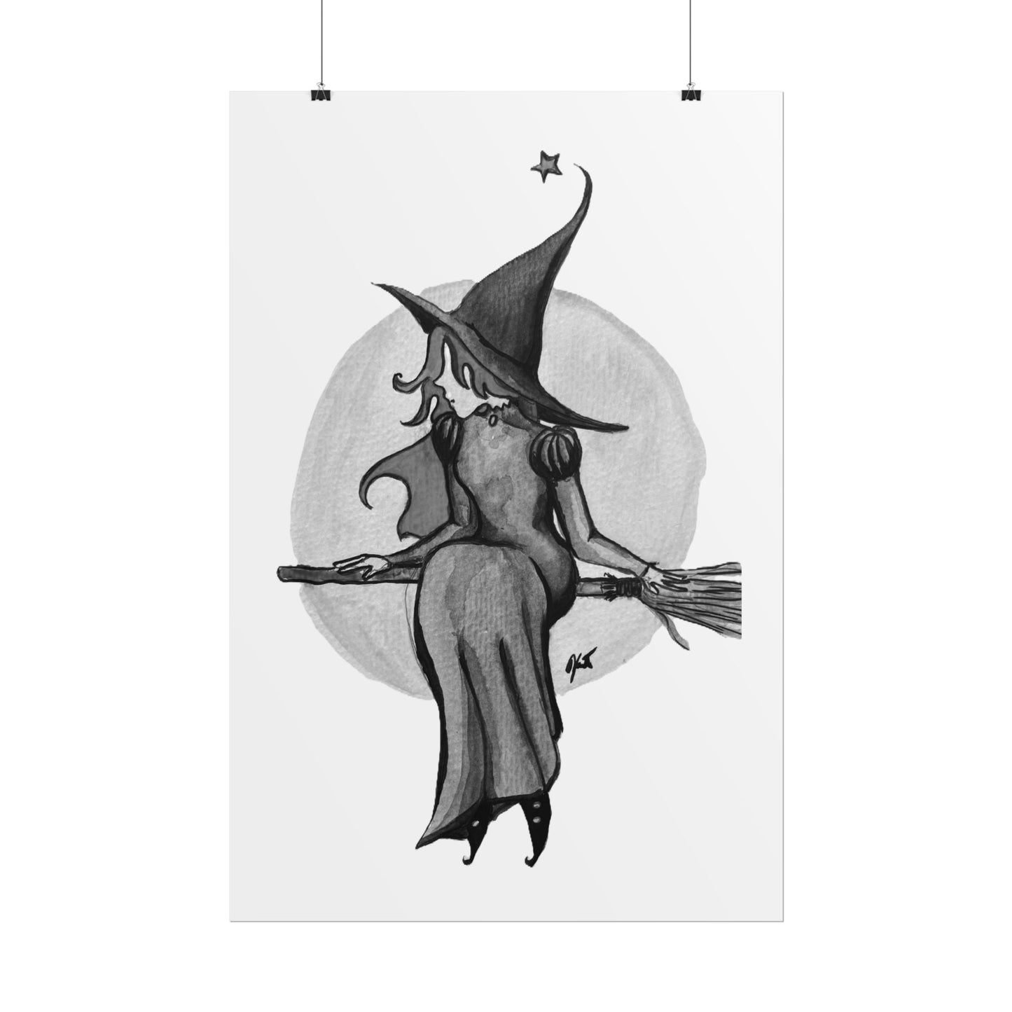 Rolled Posters - Witch B&W