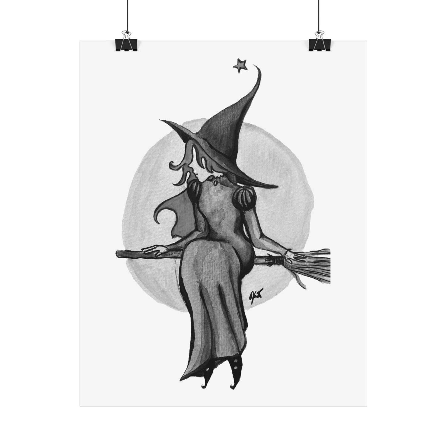 Rolled Posters - Witch B&W