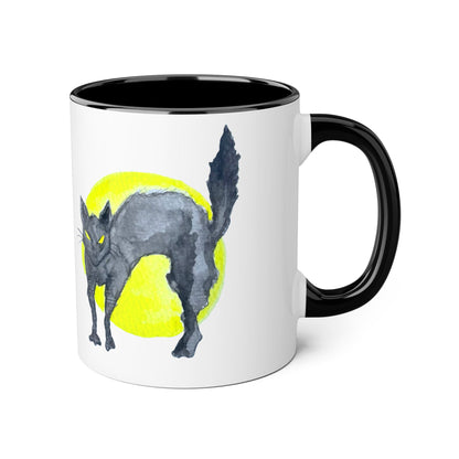 Accent Mugs, 11oz - Scared cat and moon