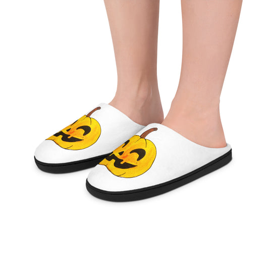 Women's Indoor Slippers - pumpkin face