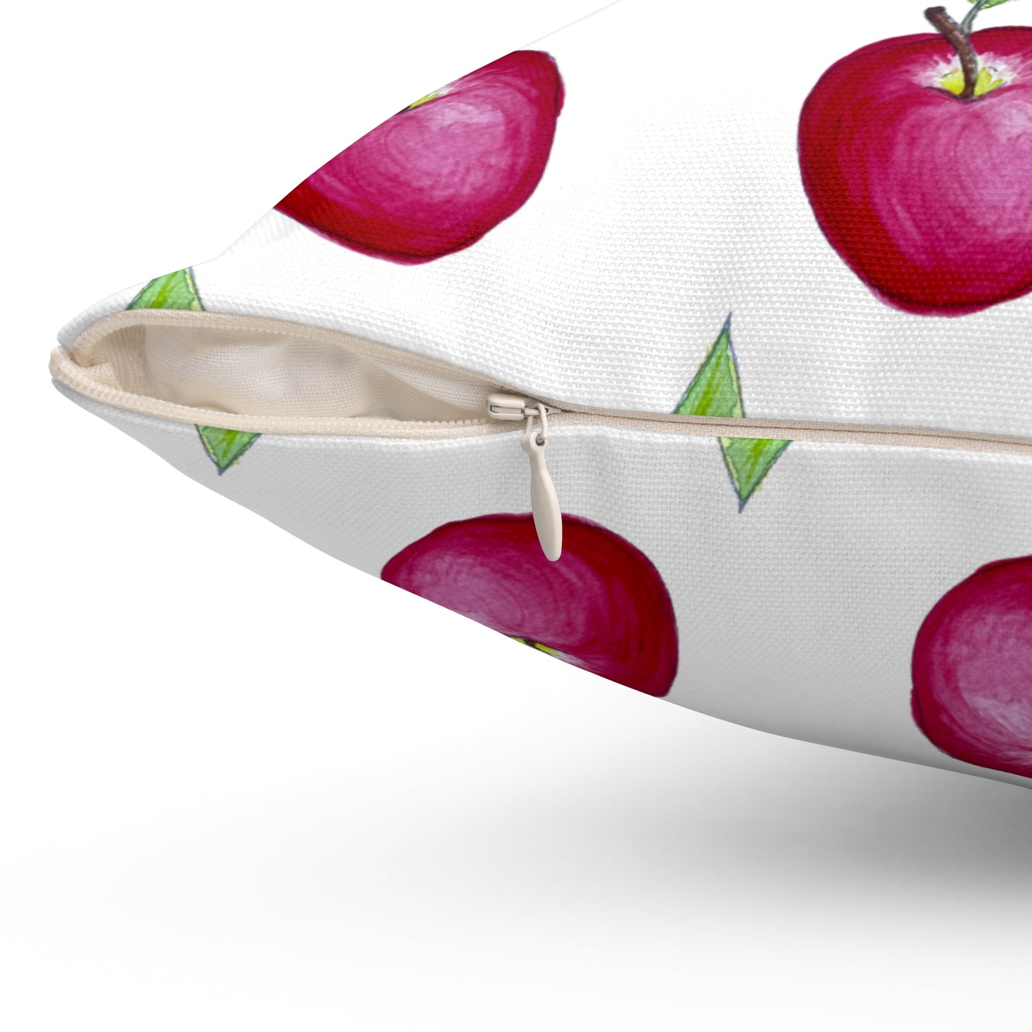 Spun Polyester Square Pillow - Apple