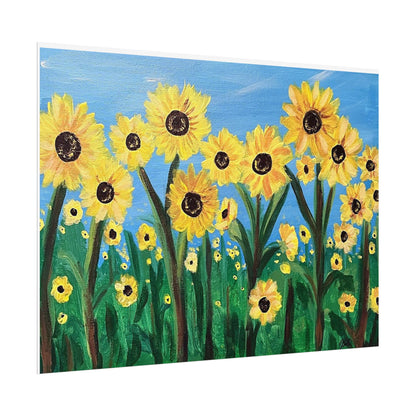 Imprimé - Champs de tournesols