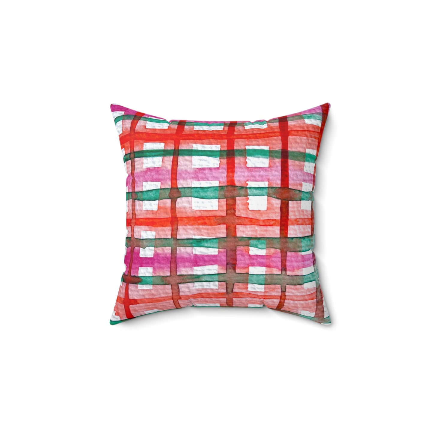 Spun Polyester Square Pillow- Accent Strawberries