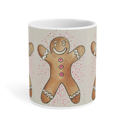 Gingerbread Man Ceramic Coffee Mug - Perfect for Holiday Cheer!