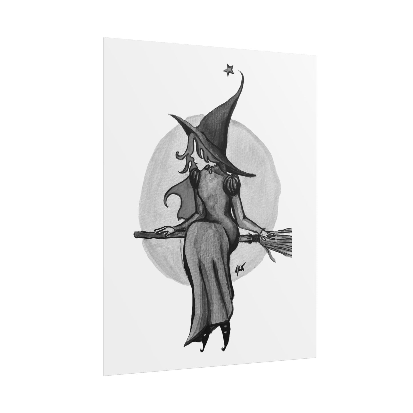 Rolled Posters - Witch B&W