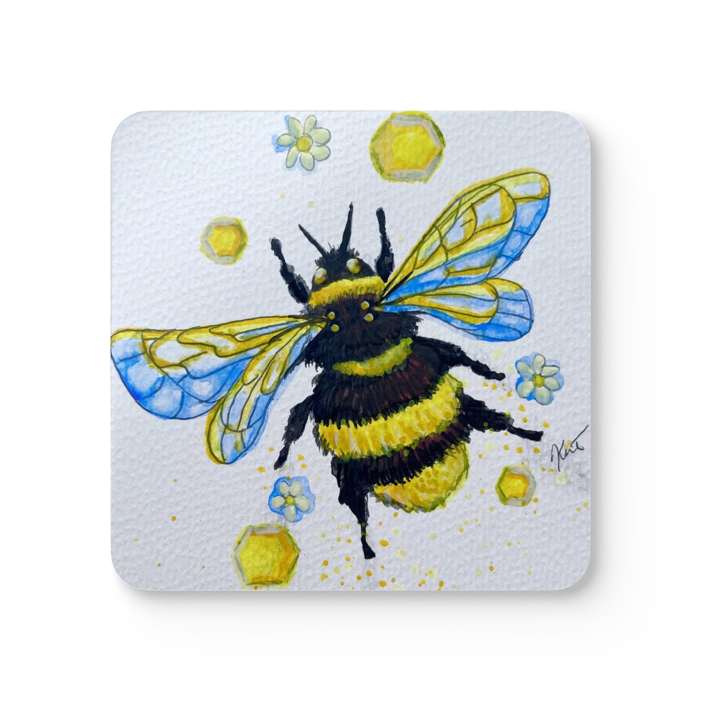 Corkwood Coaster Set - bee