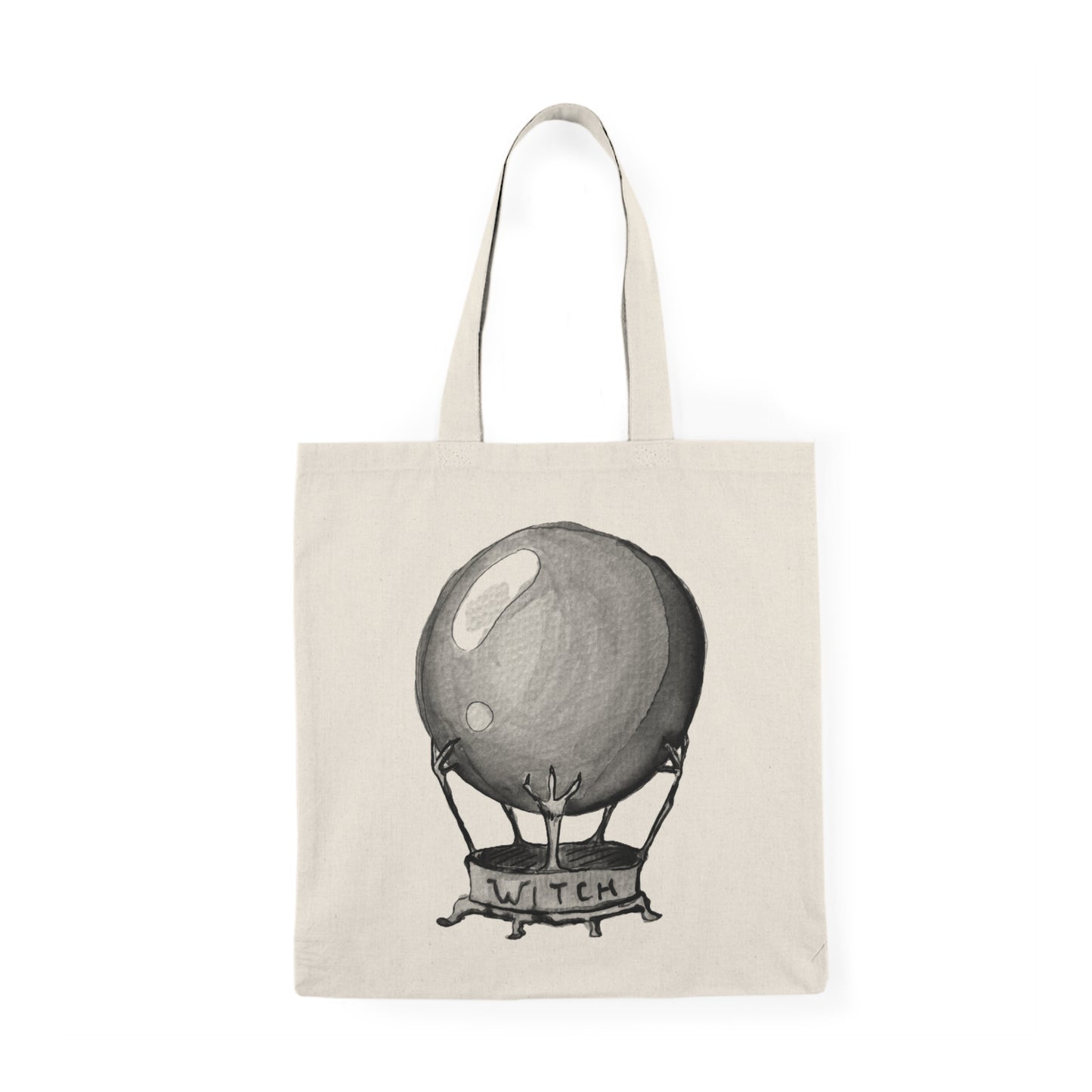 Natural Tote Bag - Crystal ball B&W