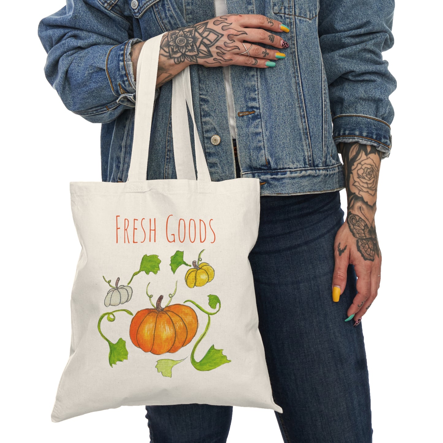 Natural Tote Bag - Pumpkin