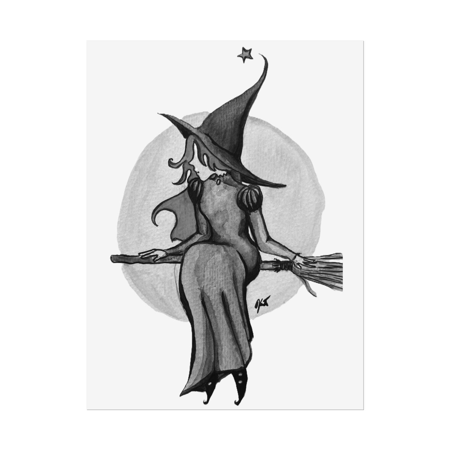 Rolled Posters - Witch B&W