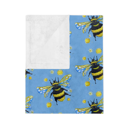 Velveteen Microfiber Blanket- bees