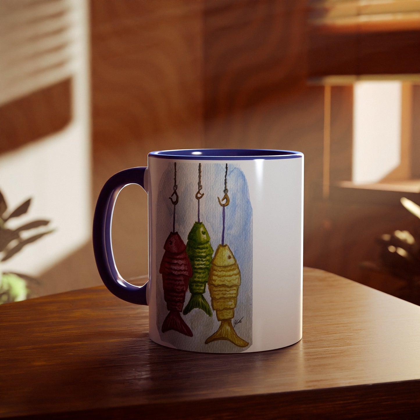 Accent Mugs, 11oz - fish hooks