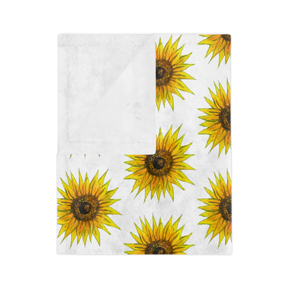 Velveteen Microfiber Blanket- sunflowers