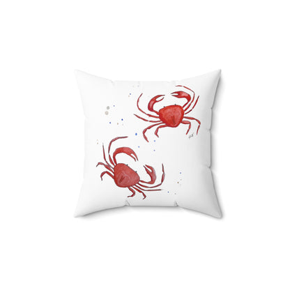 Spun Polyester Square Pillow - Crab