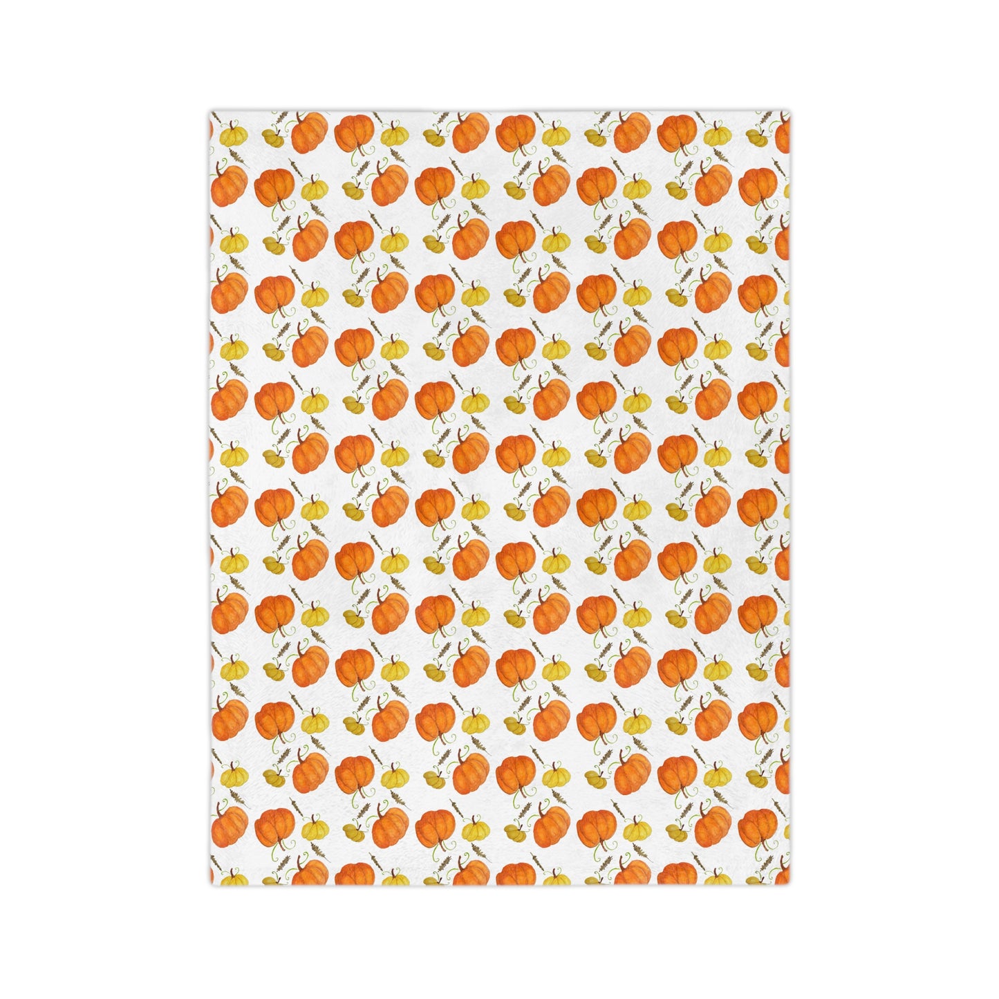 Velveteen Microfiber Blanket- pumpkins and leaf