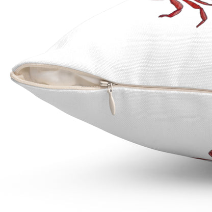 Spun Polyester Square Pillow - Crab