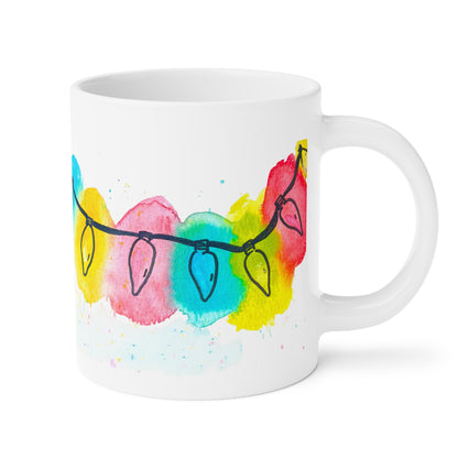 Colorful String Lights Ceramic Mug - Perfect for Holidays & Gifting