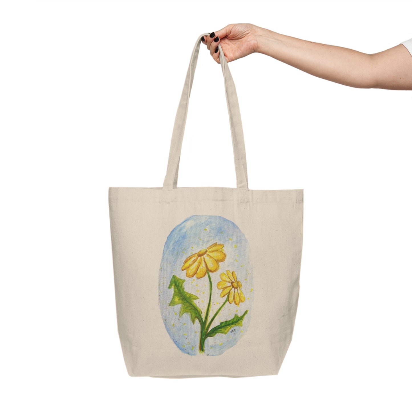 Canvas Shopping Tote - Daisy