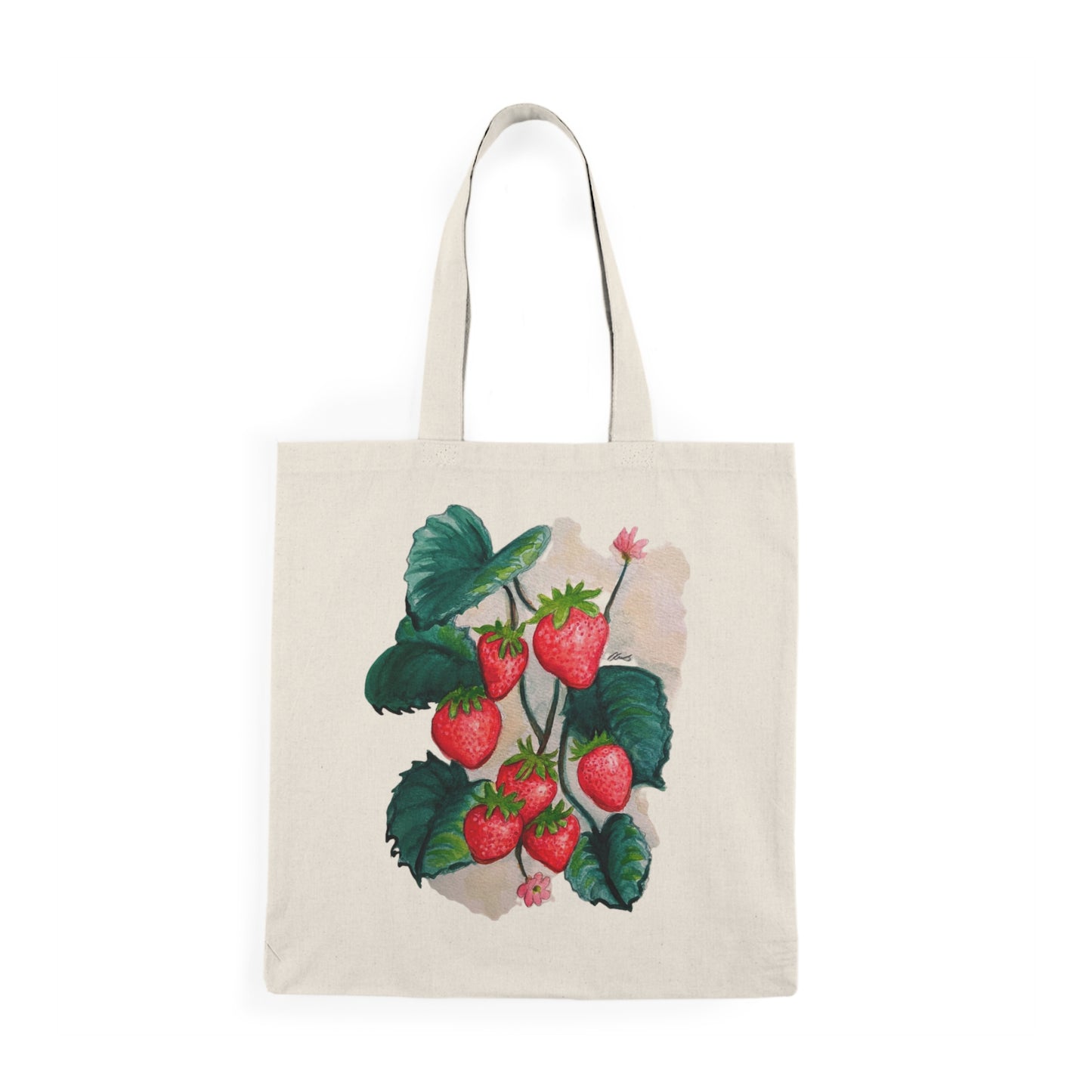 Natural Tote Bag - Strawberries