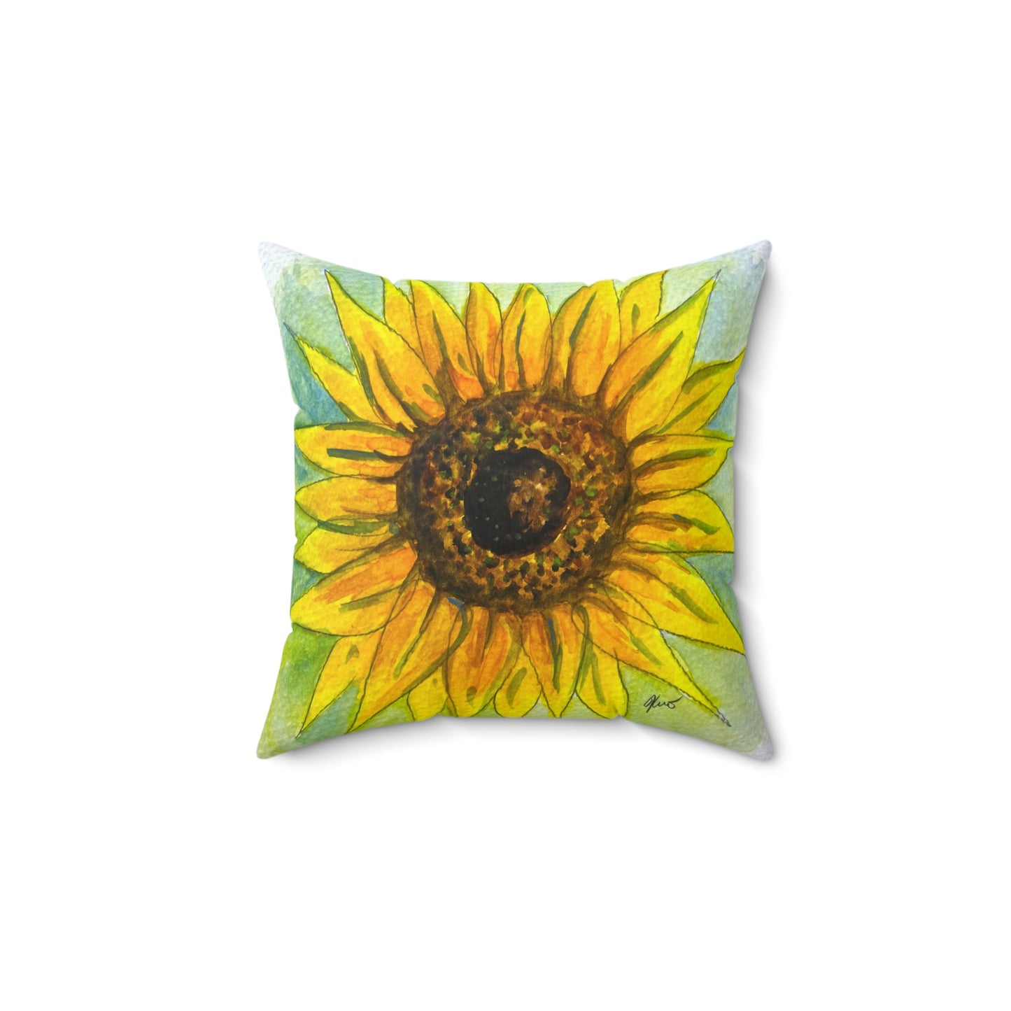 Spun Polyester Square Pillow - sunflower