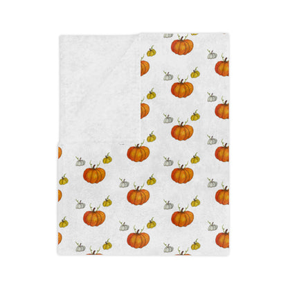 Velveteen Microfiber Blanket- pumpkins