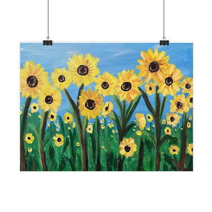 Imprimé - Champs de tournesols