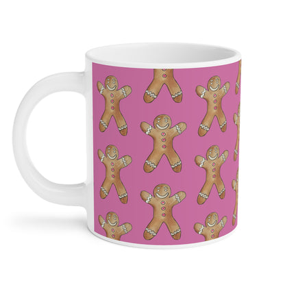 Festive Gingerbread Men Ceramic Mug - Perfect for Holidays & Cozy Coffee Moments