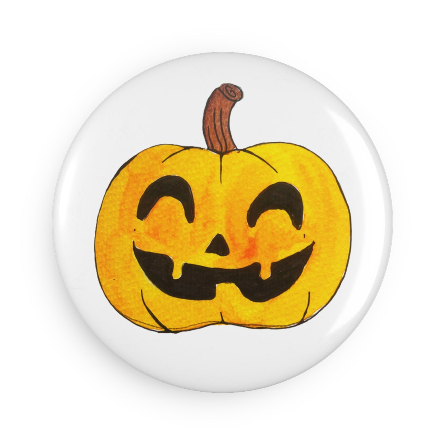 Button Magnet, Round (1 & 10 pcs) - pumpkin face