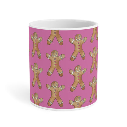 Festive Gingerbread Men Ceramic Mug - Perfect for Holidays & Cozy Coffee Moments