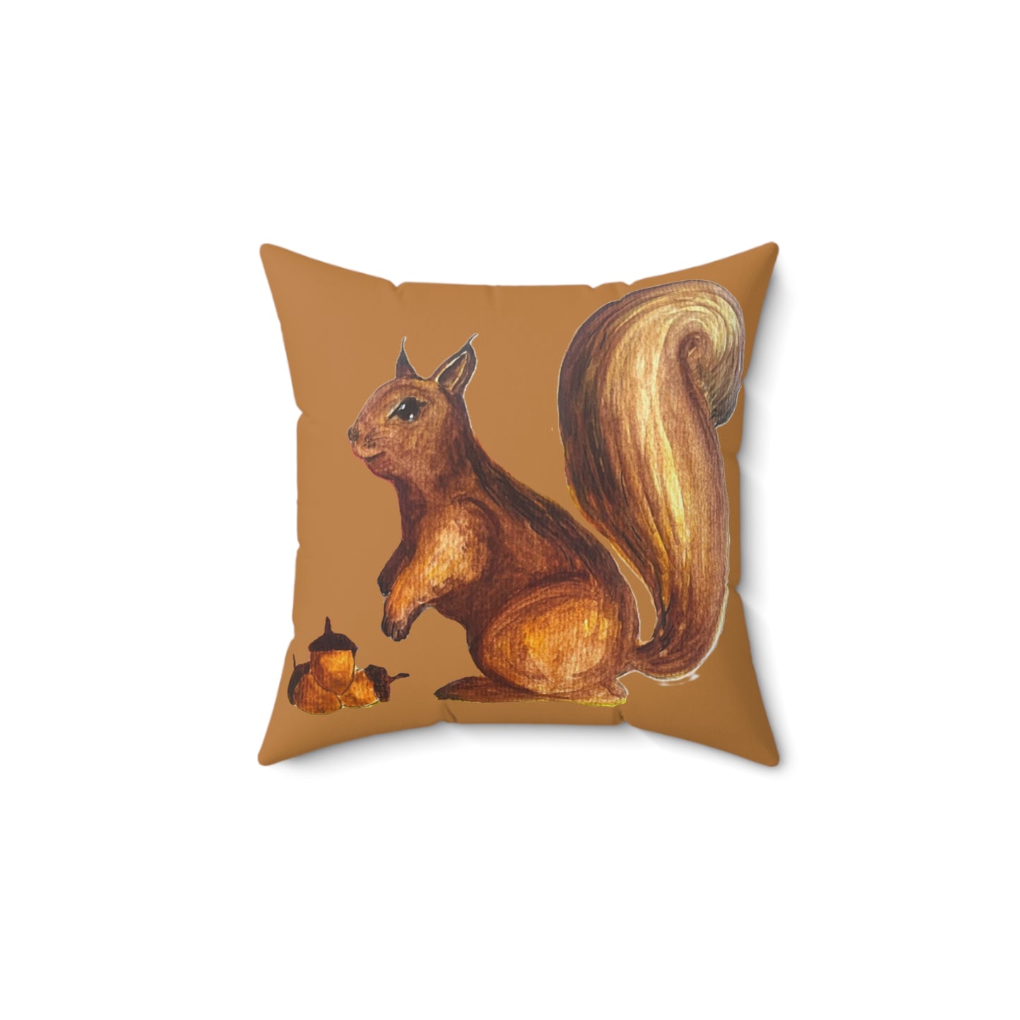 Spun Polyester Square Pillow - squirrel