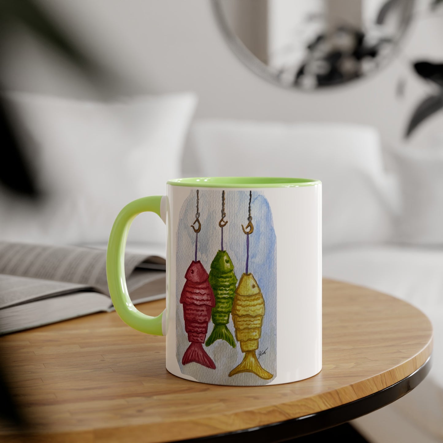 Accent Mugs, 11oz - fish hooks