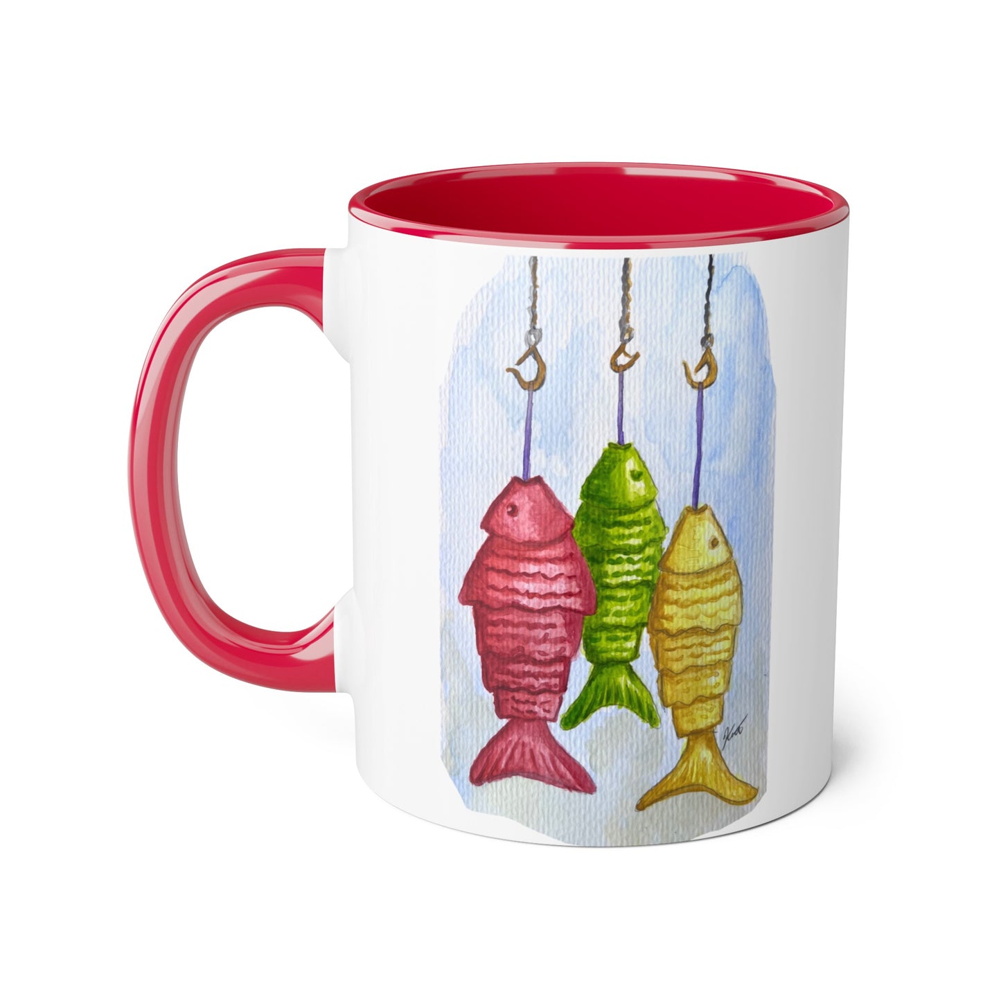 Accent Mugs, 11oz - fish hooks