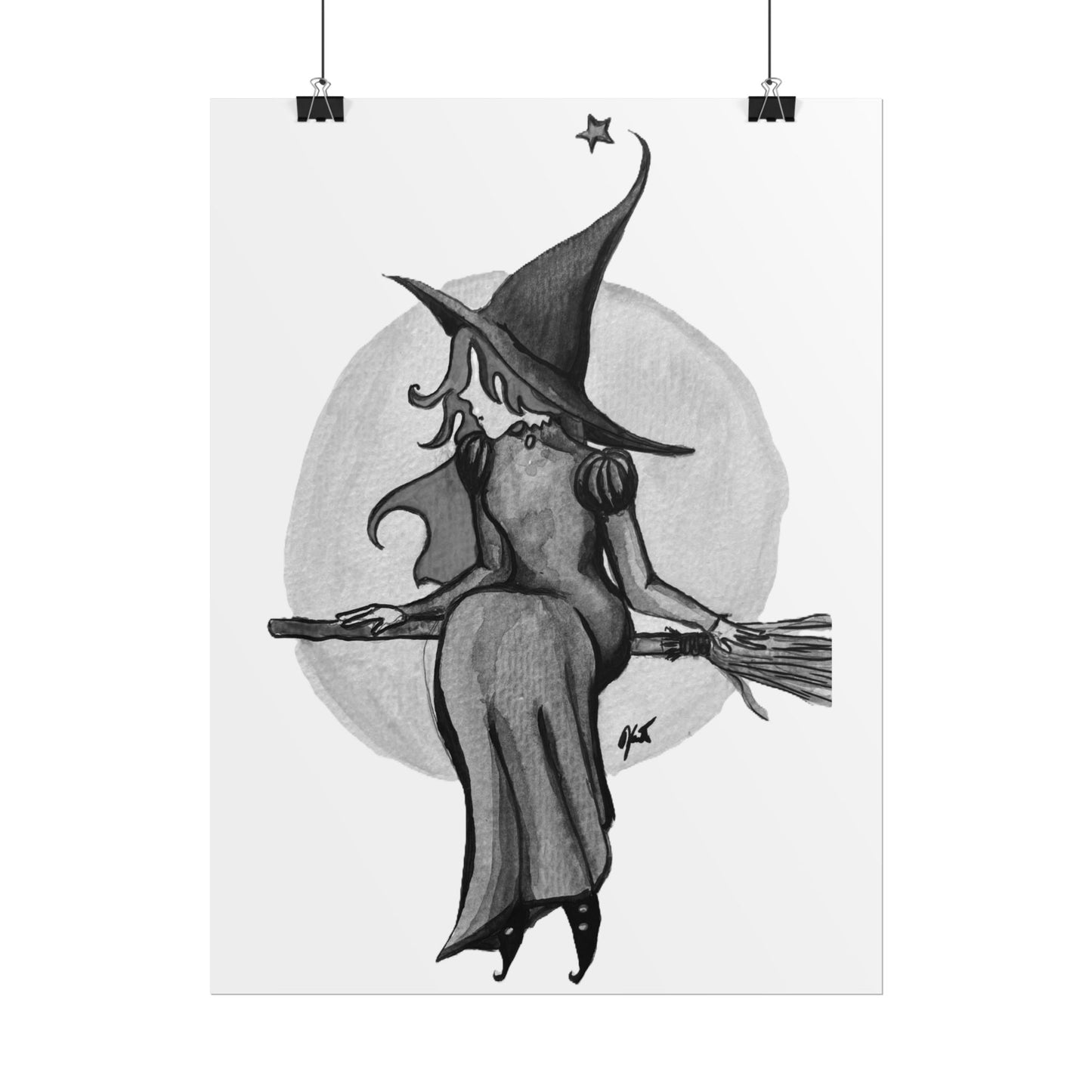 Rolled Posters - Witch B&W