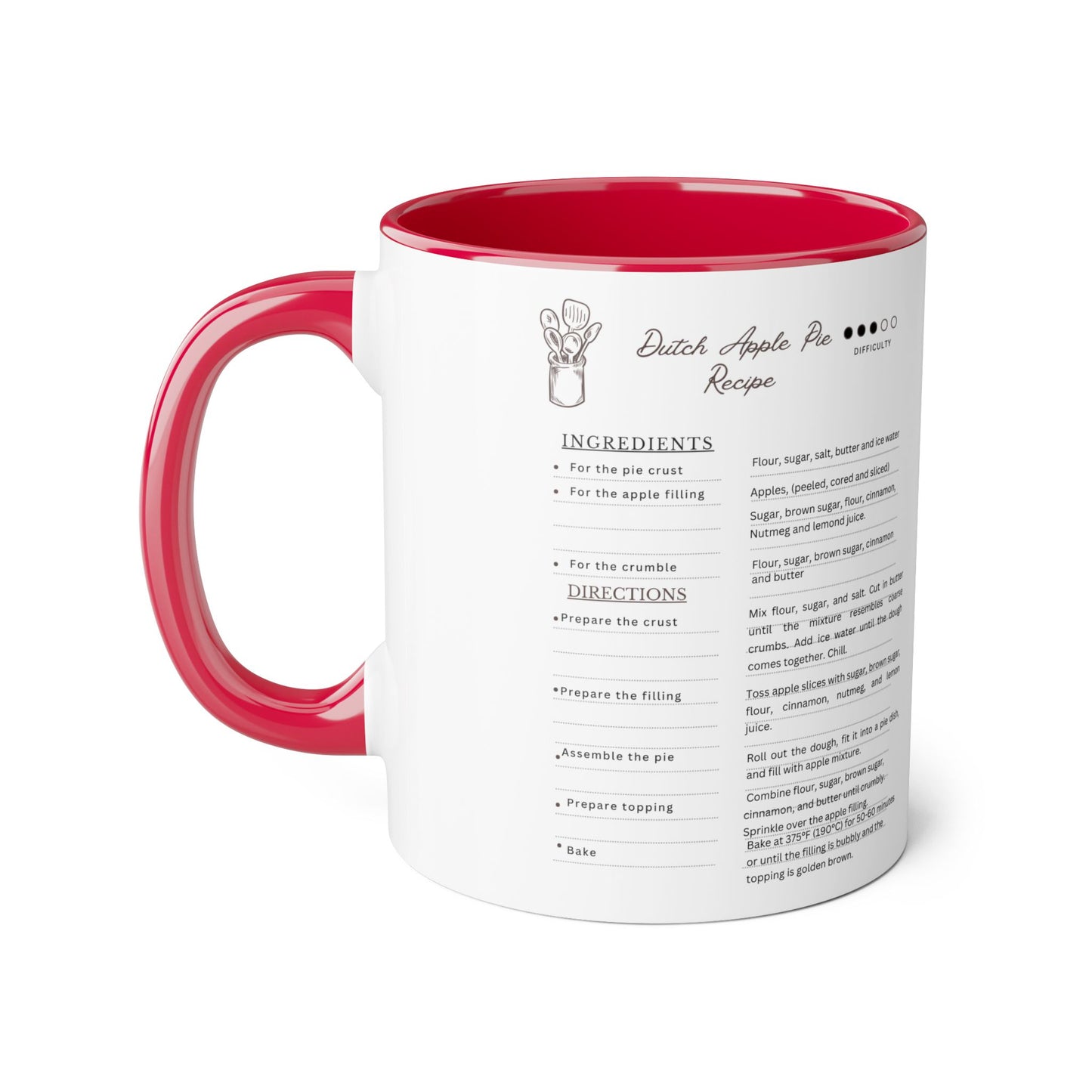 Accent Mugs, 11oz - Apple pie recipe