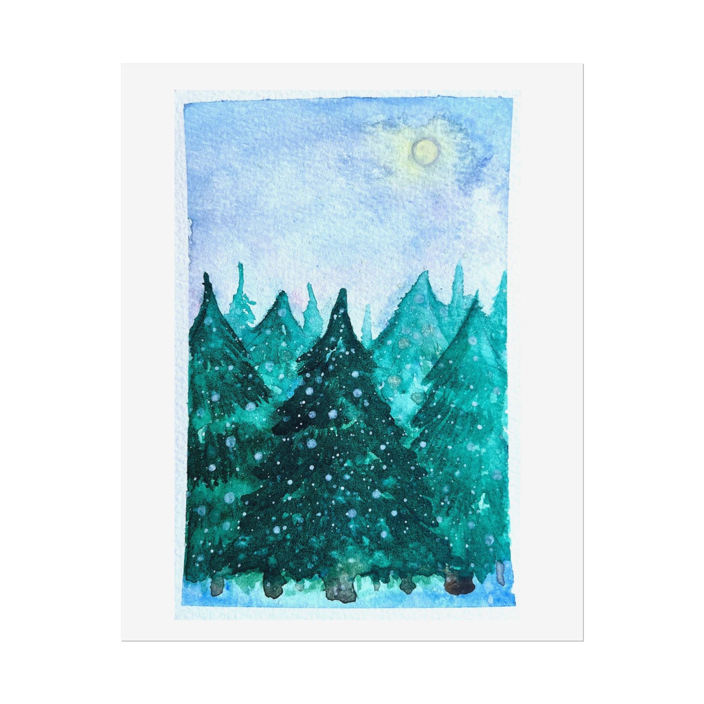 Serene Nature Rolled Poster - Watercolor Forest Landscape Art