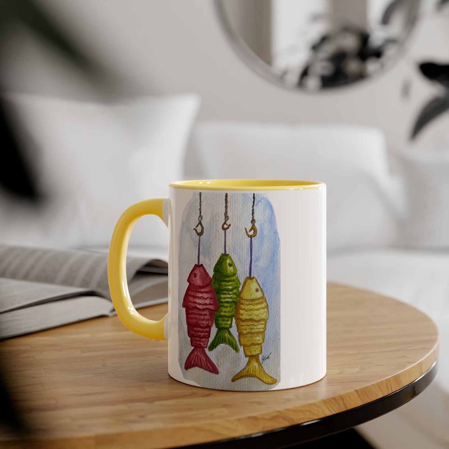 Accent Mugs, 11oz - fish hooks