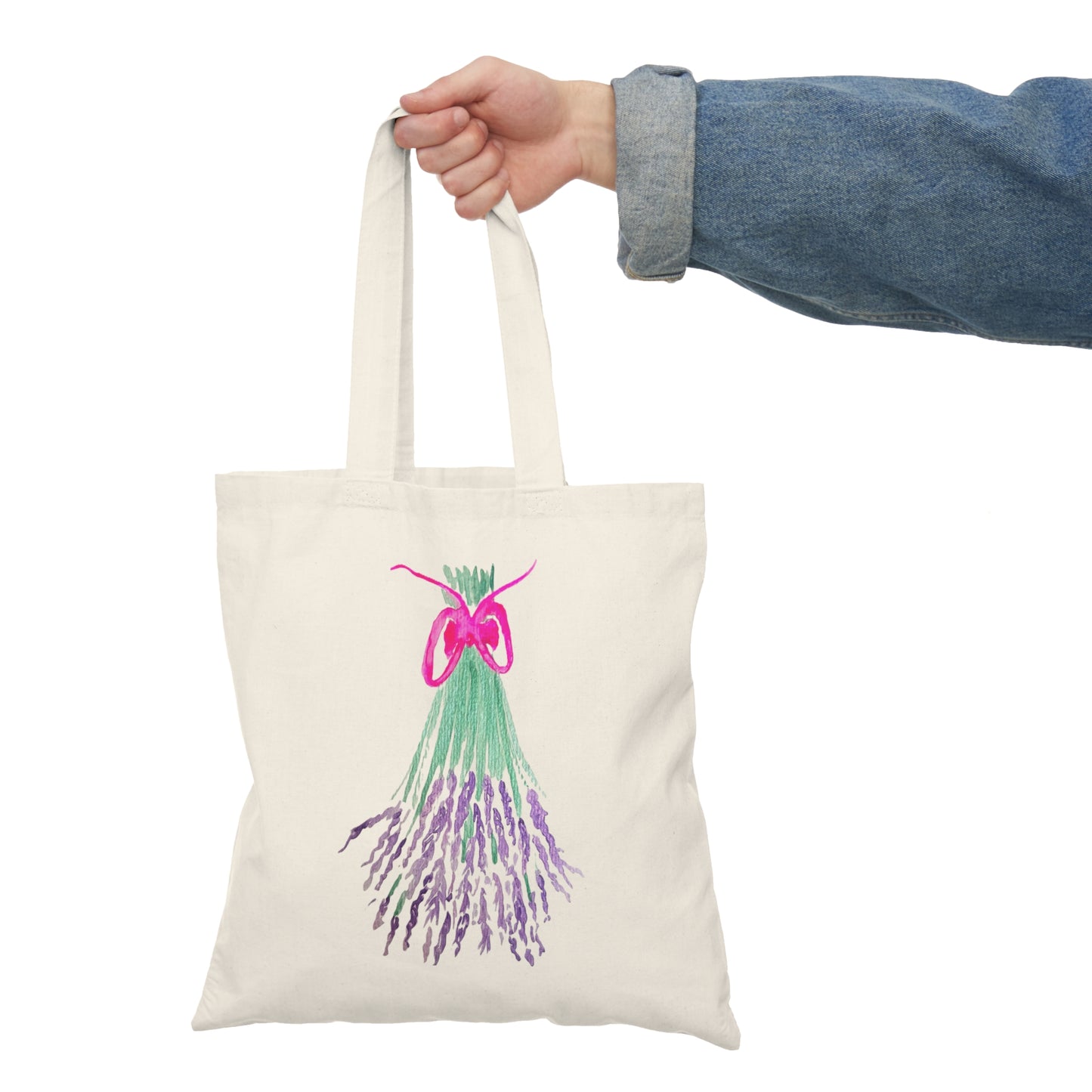 Natural Tote Bag - Lavender