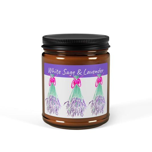 Scented Soy Candle (Multi-Size, Amber Jar)