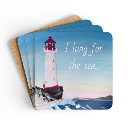 Corkwood Coaster Set - lighthouse