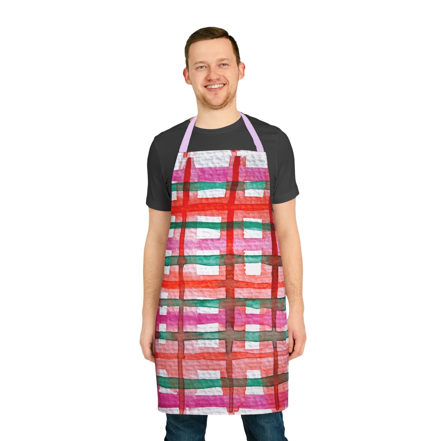 Apron, 5-Color Straps Accent - Strawberries