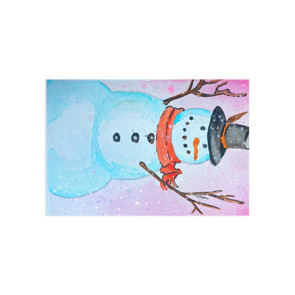 Whimsical Snowman Fine Art Postcards – Perfect for Holiday Wishes